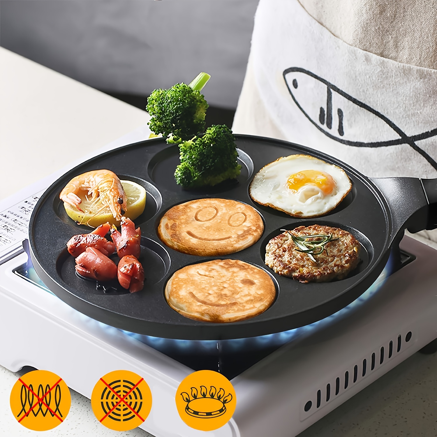 CucinaPro Fantasy Friends - Mini sartén para panqueques, plancha  antiadherente para desayuno mágico, con un castillo de princesa y más, 7  flapjacks