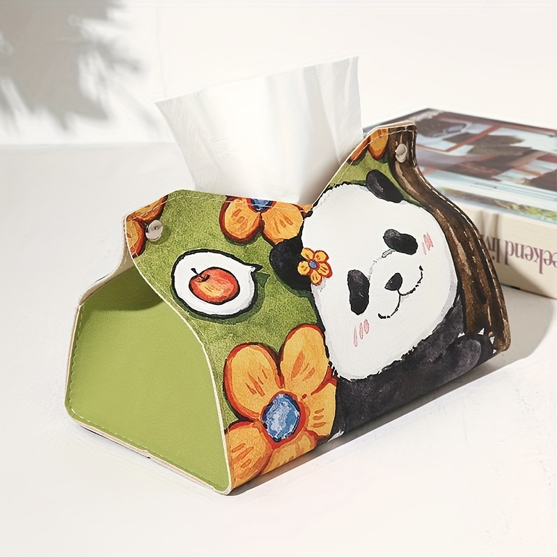 Weiche Plüsch-Auto-Taschentuchbox, Mülleimer, niedliche Panda