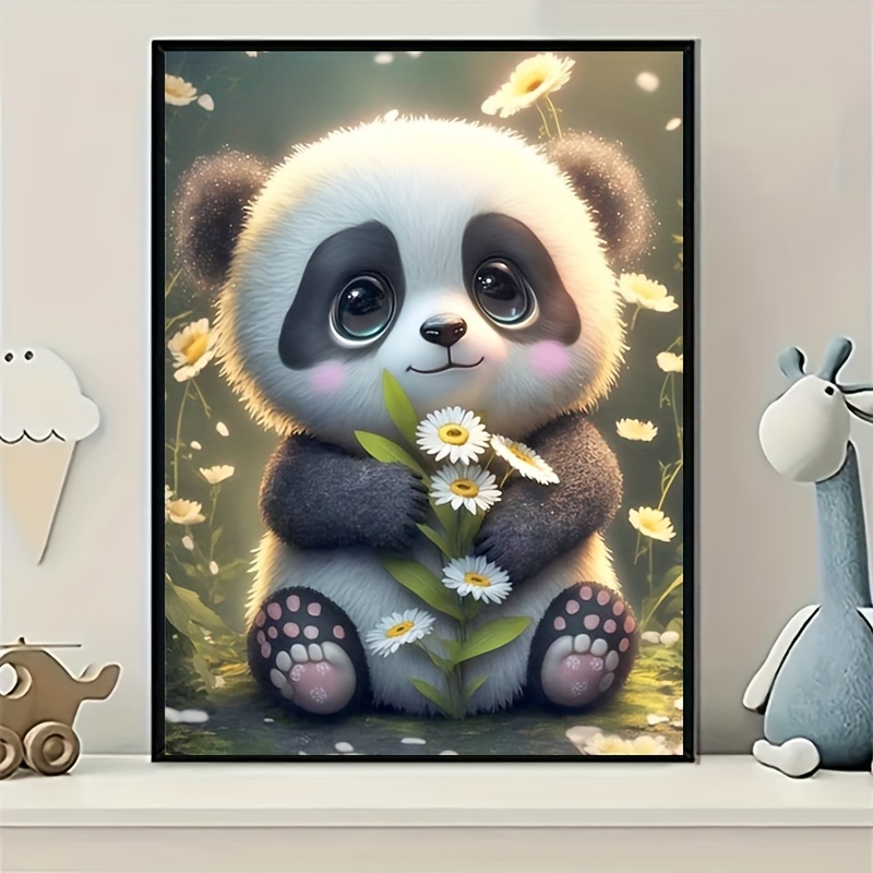 Panda Diamond Painting Kit Panda Diamond Art For Adults Panda Gemstone Painting Crafts For Adults Home Wall Decor Art Perfect Decor 30X40cm 11.81X15.74in