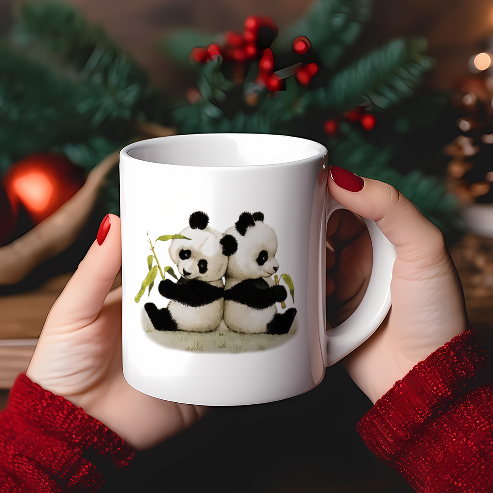 380ml Cartoon Panda Ceramic Mug Glass Creative Cute Couple Cup Coffee Milk  Cup Office Cup with