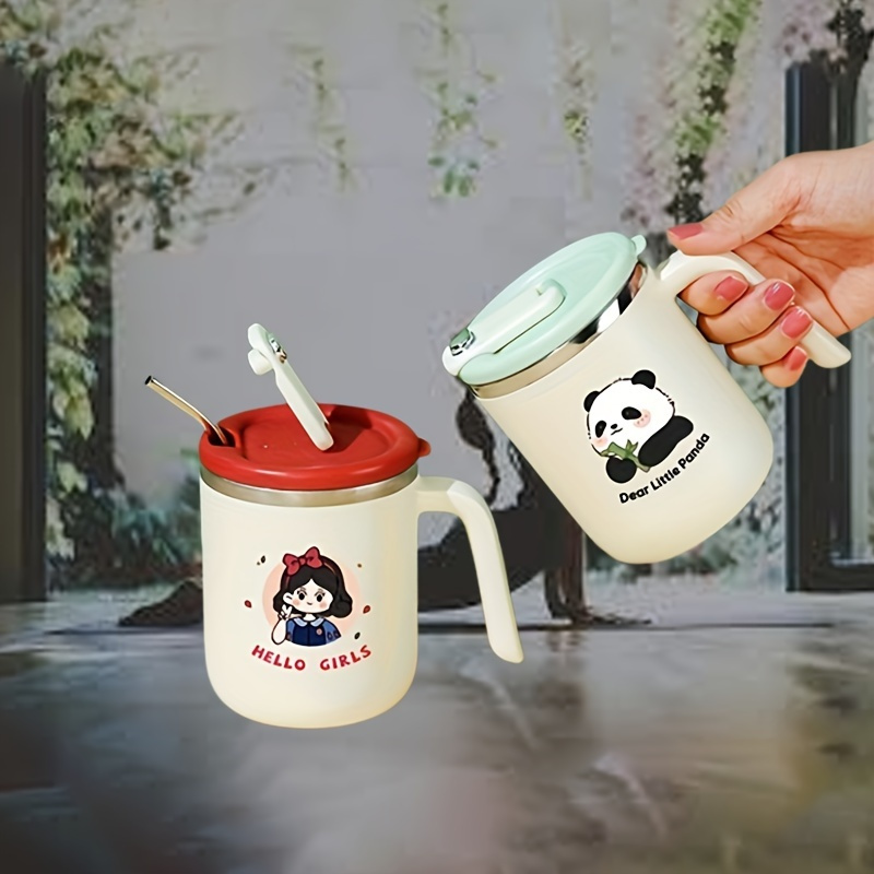 Panda Mug Cute Panda Tumbler with Lid and Straw Panda Coffee Mug Cup Panda  Stuff Decor Kung Fu Panda Cup,Panda Gifts for Women