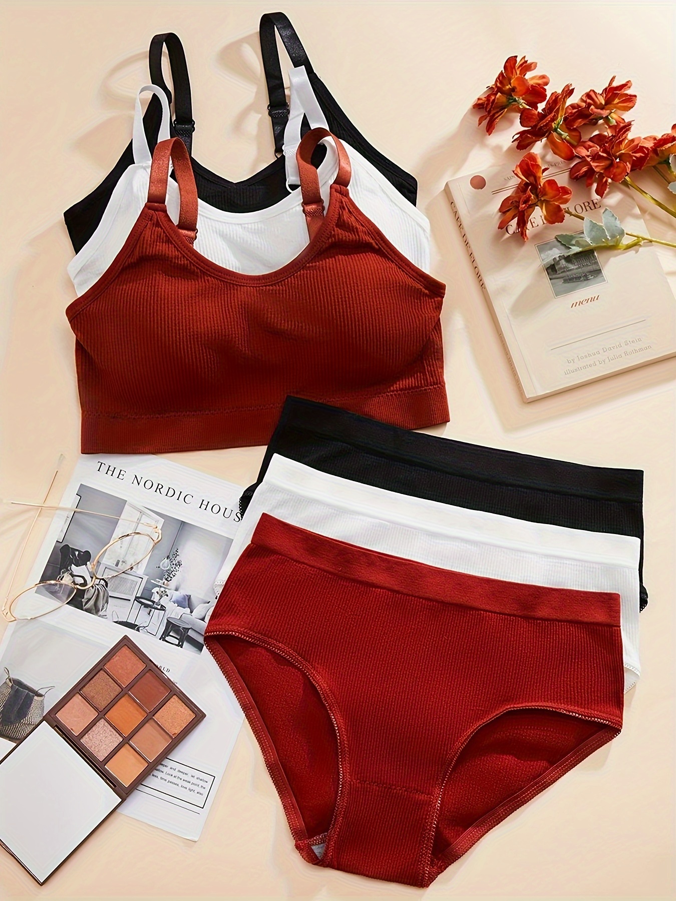 Comfortable Solid Sports Matching Lingerie Set Breathable - Temu Canada