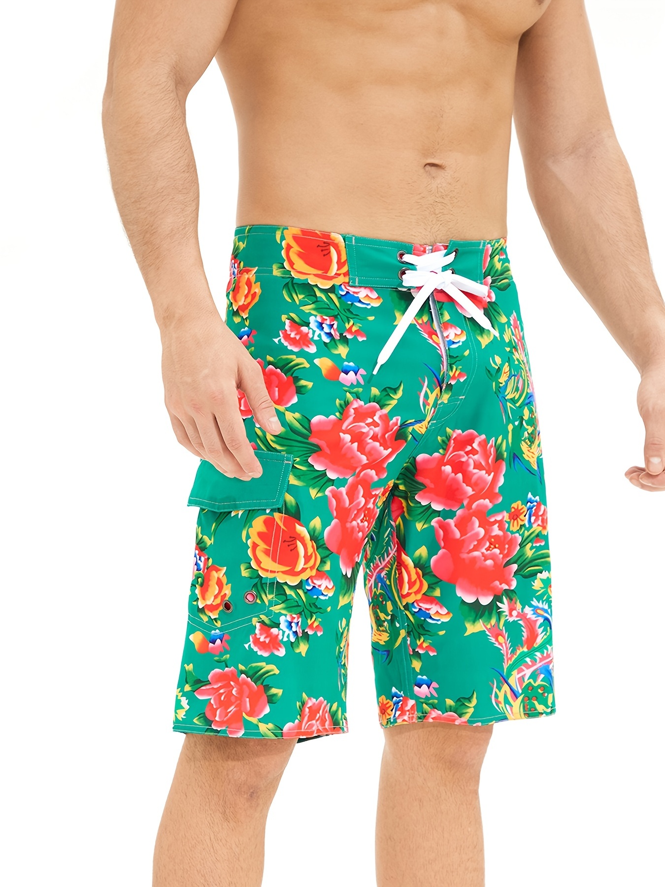 Pantalones cortos de playa con estampado floral para mujer, de secado  rápido, pantalones cortos de natación de verano, pantalones cortos ligeros  para