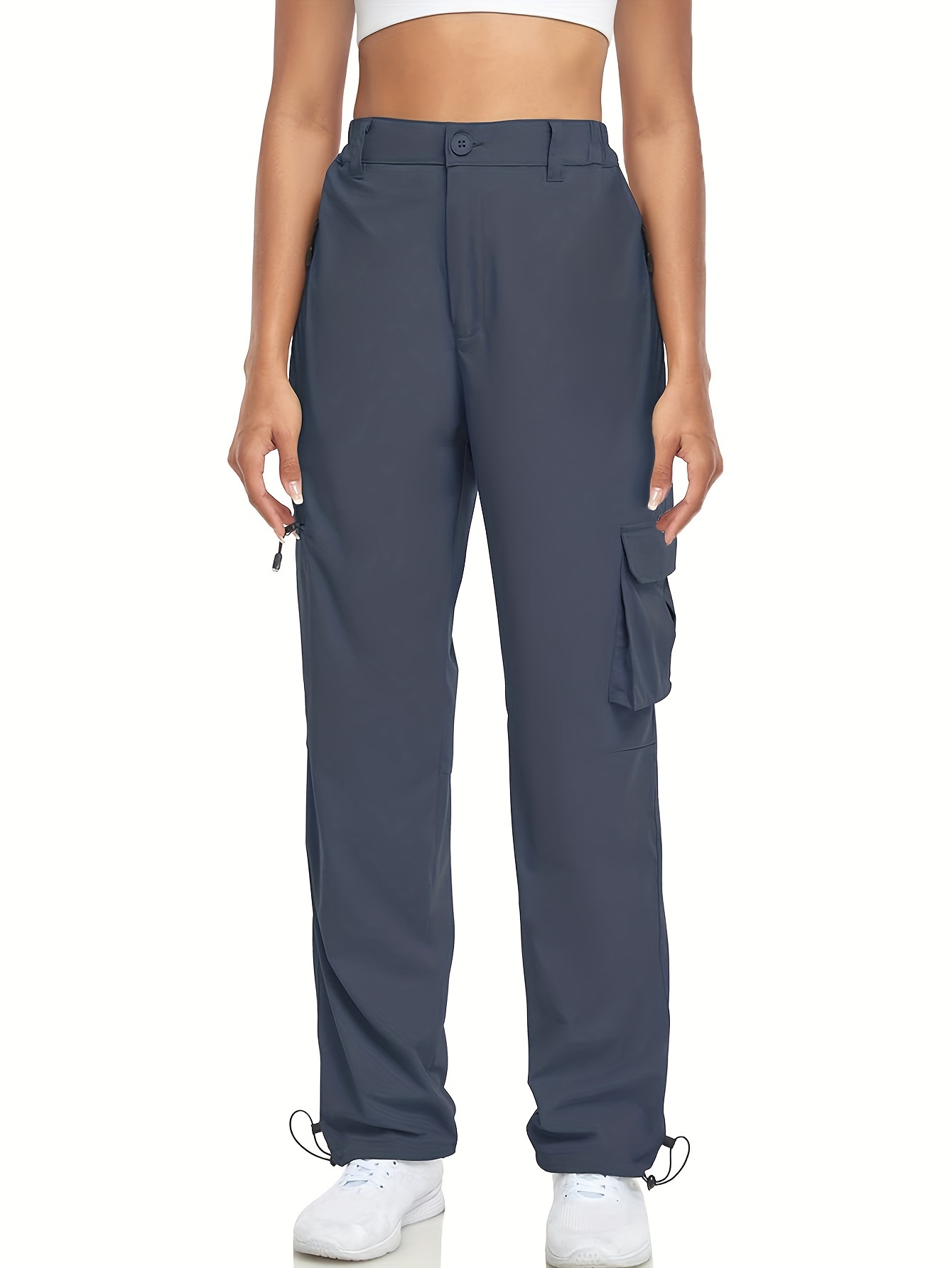 Women's Hiking Cargo Pants, Lightweight Sports Pants With Multi-Pockets,  Zippered Quick Dry UPF 50+ Tapered Joggers
