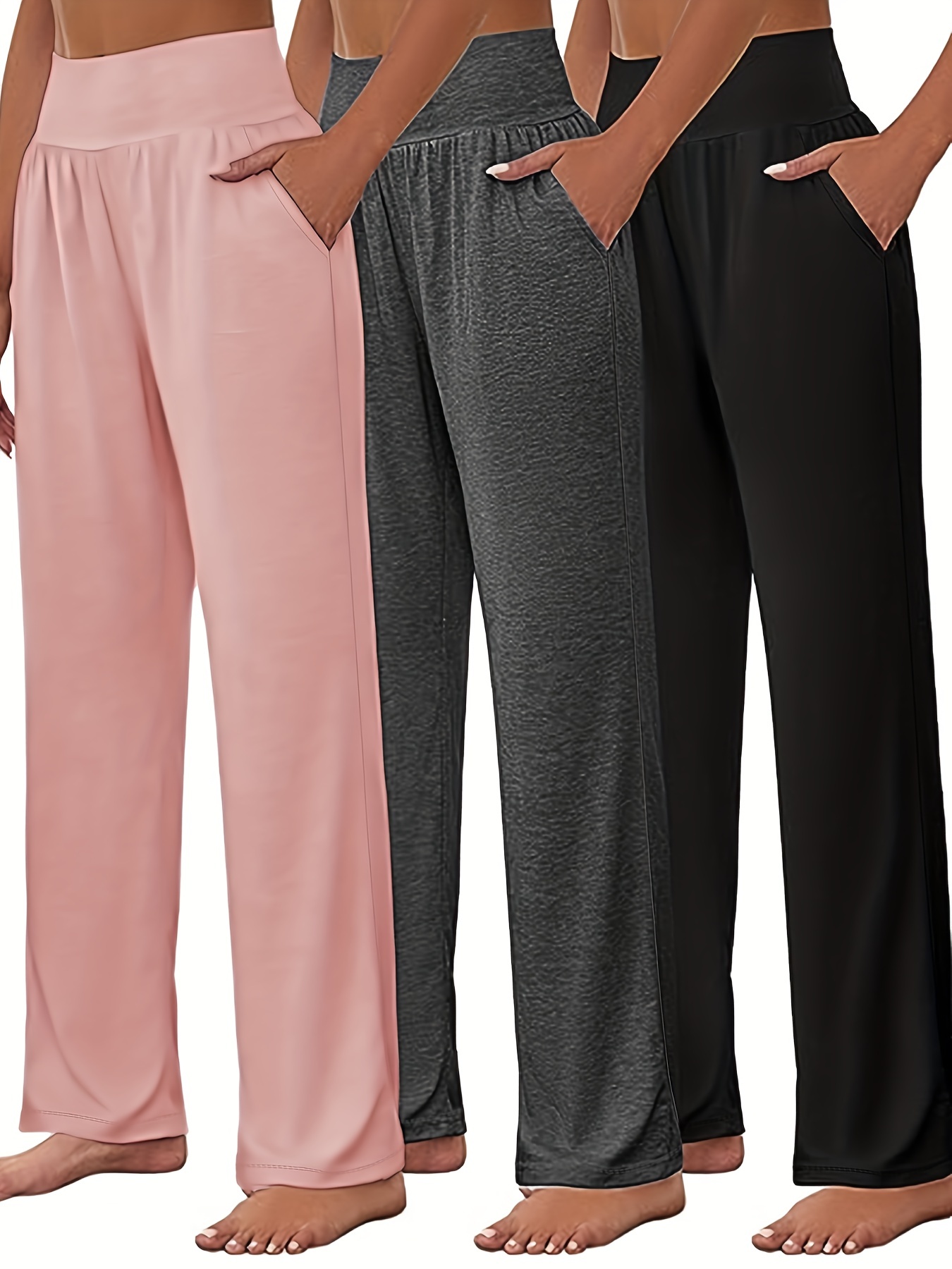  3 Pack: Womens Plus Size Jogger Yoga Pants Women