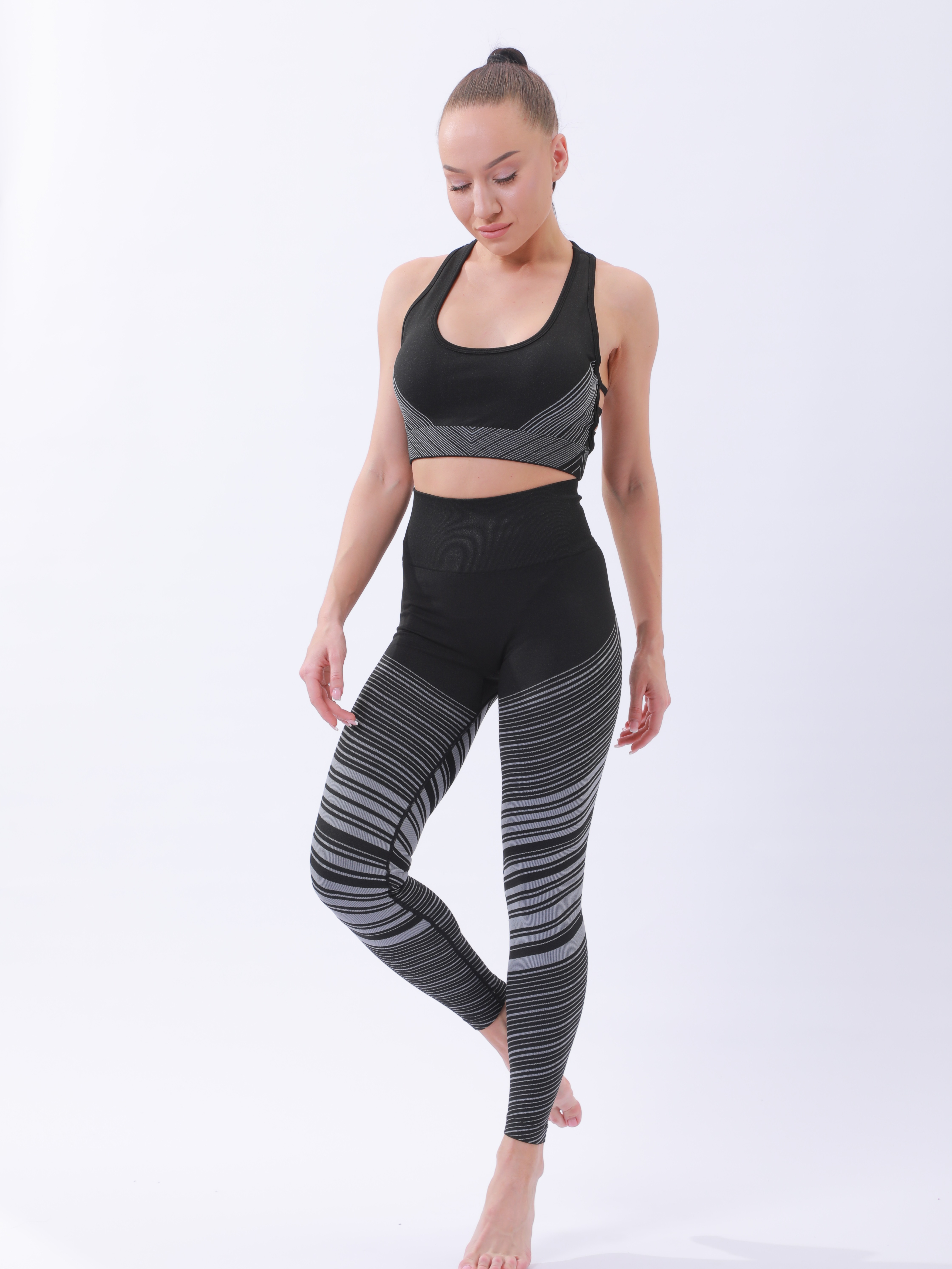 Women's White Striped Flare Yoga Pants High Waist Workout - Temu