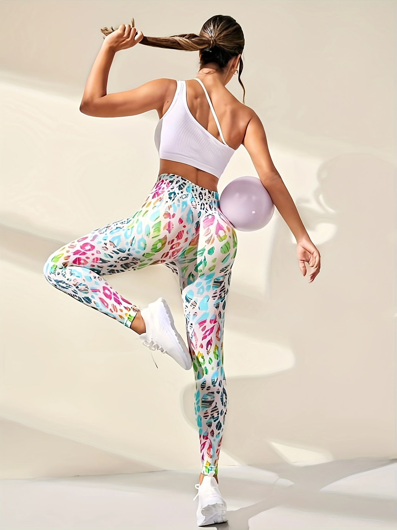 Multicolor Yoga Leggings Hip Lifting Breathable Slim Fitted - Temu