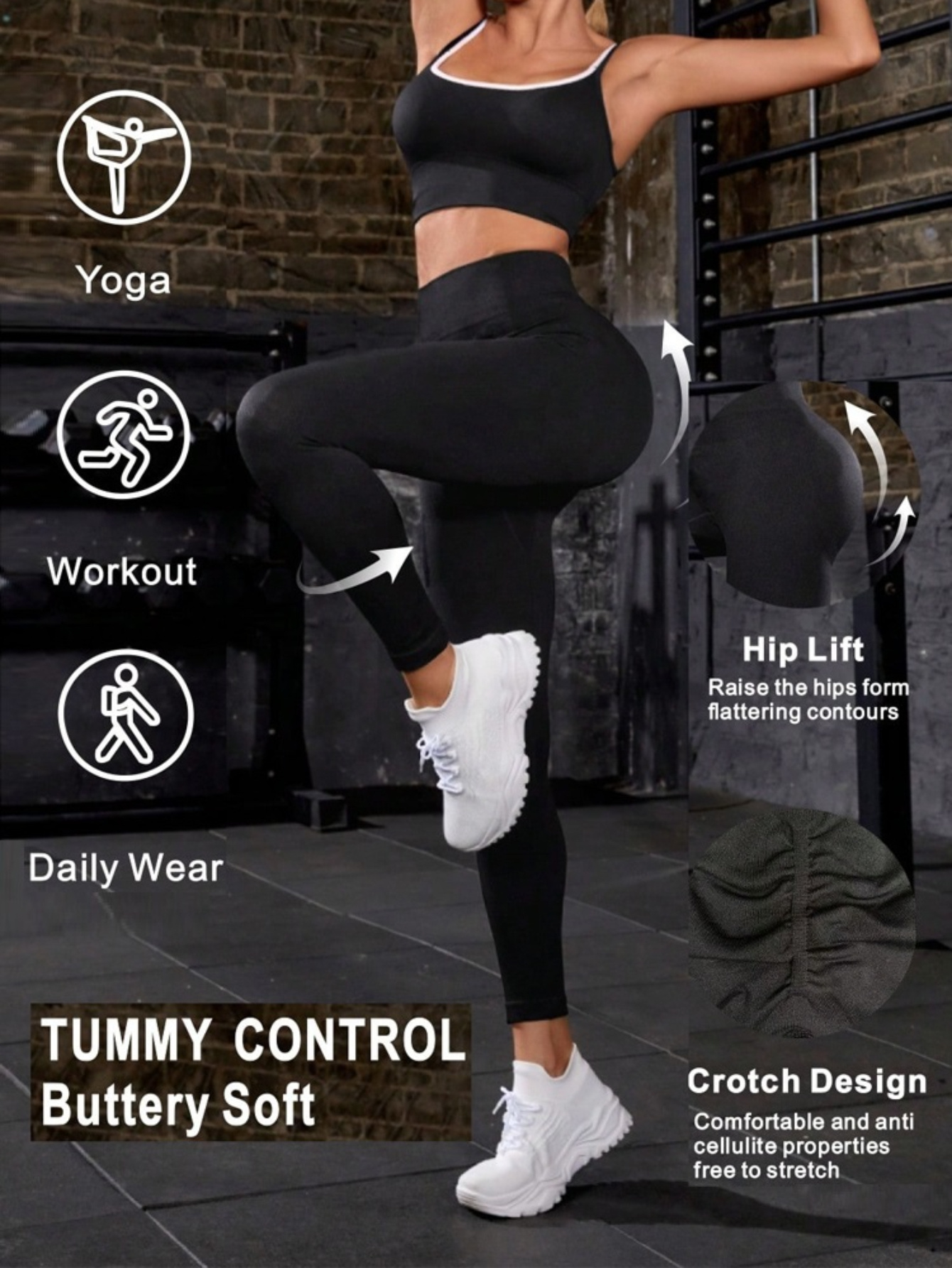 Fashion Pilates Yoga Workout Pants, High Elastic Fitness Running Sports  Leggings, Women's Activewear