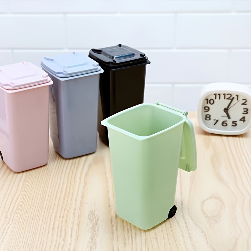 Small Polygonal Trash Can, Plastic Household Rubbish Can, Waste Paper  Bucket For Office And Classroom Supplies - Temu