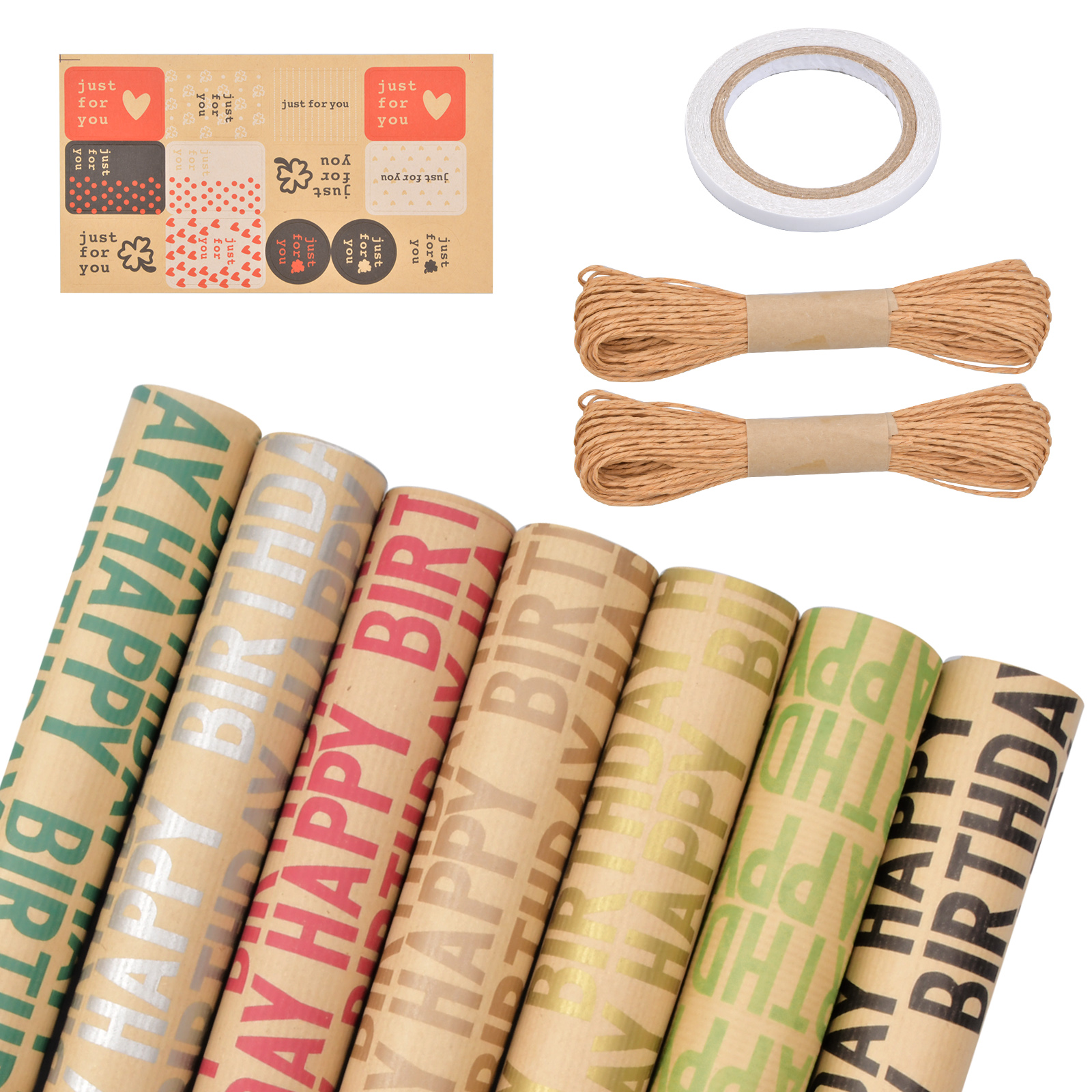 10/20/30m Brown Kraft Paper Roll for Wedding Birthday Party Gift