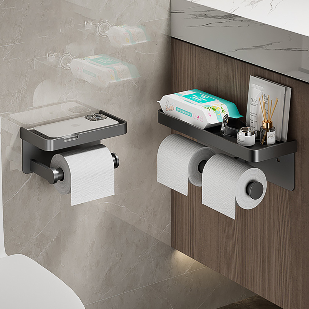 Toilet Paper Holder Stand With Shelf Tissue Stand With - Temu