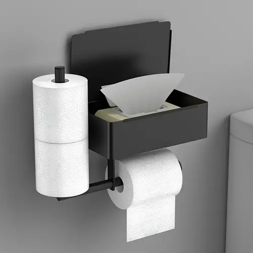 Bugucat Porte Papier Toilette, Auto-Adhesif Porte Rouleau Papier WC Porte  Papier Toilette Mural avec Boîte de Rangement sans Percage, Acier INOX  Support Papier Toilette Mural Salle pour de Bain : : Bricolage