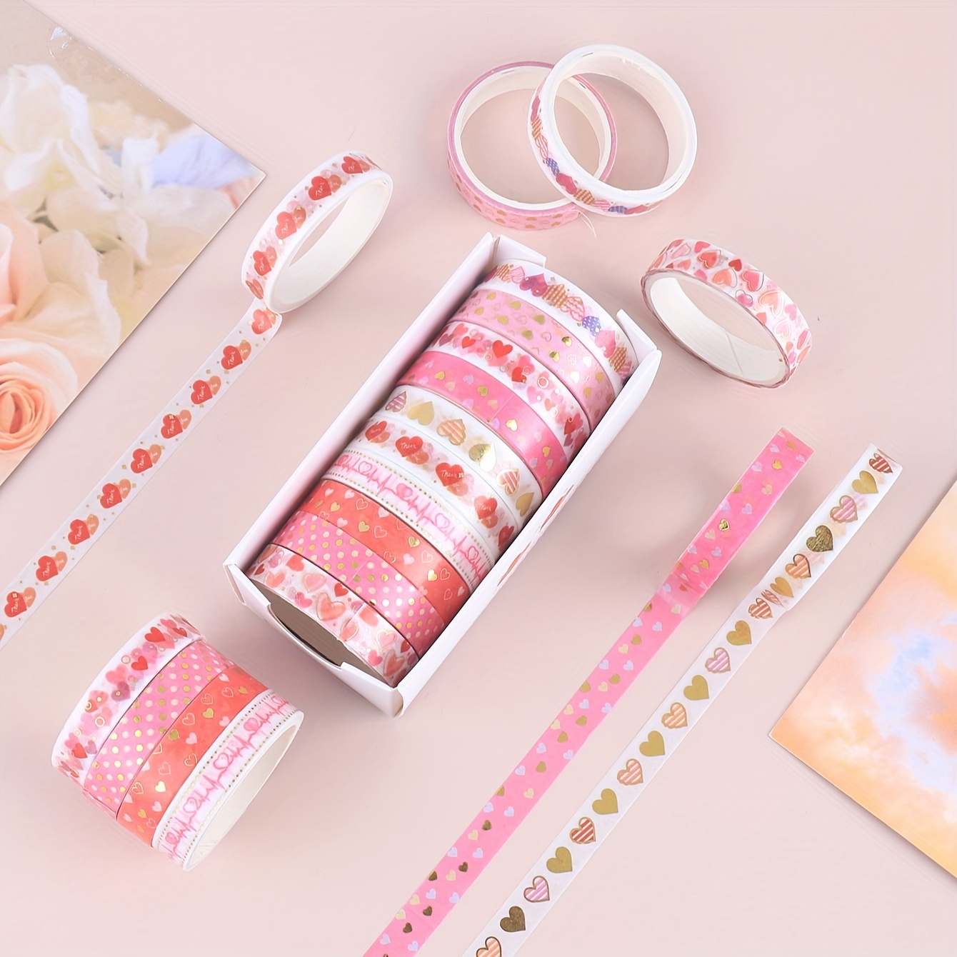 Washi Tape Set ( Set Contains 10 Pcs Washi Tape Roles & 10 Sticker