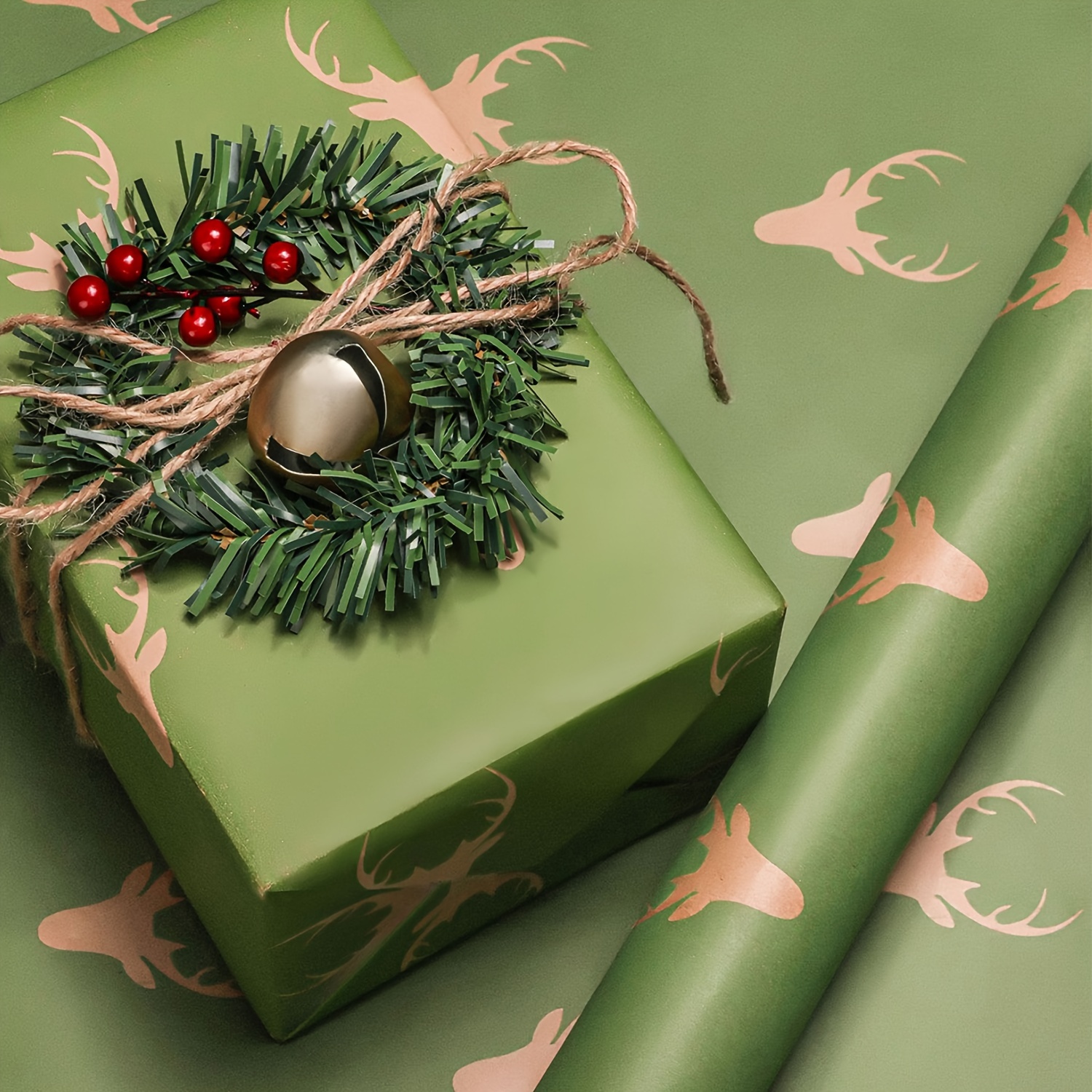 Christmas Wrapping Paper Made From Recycled Kraft Paper - Temu