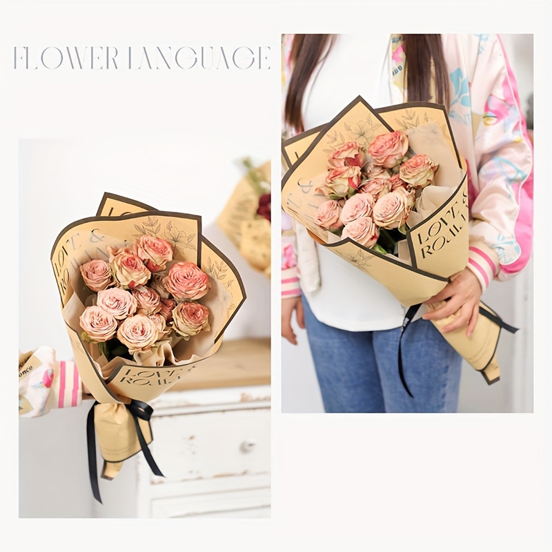 Flower Bouquet Paper Wrap - Temu
