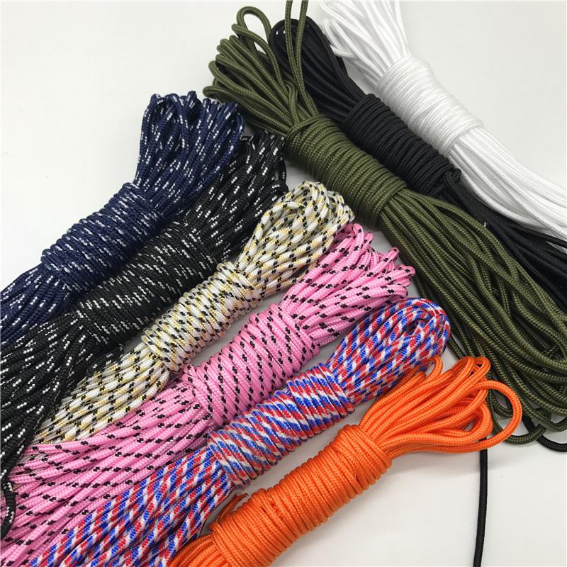 CAMPINGSKY 3 Strand Paracord 2mm paracord Core Outdoor Camping Rope  Parachute Cord Lanyard Tent Multifunction Corda Color: blue, Length(m):  50meters