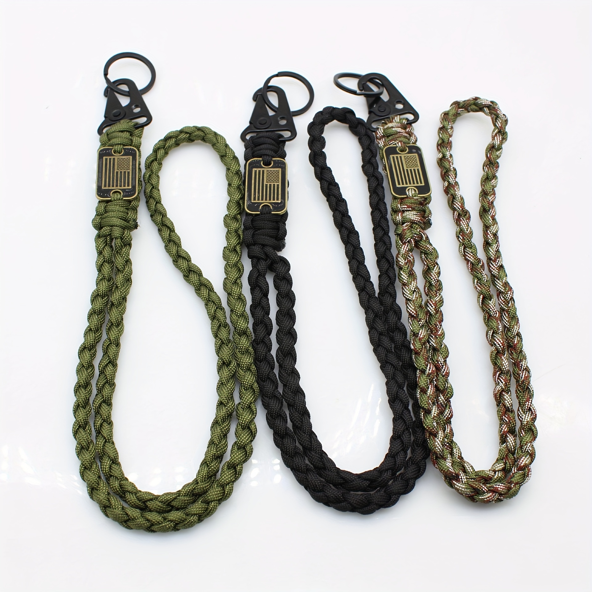  Paracord lanyards for Knife Hand-Braided Lanyards with Brass  Beads Corn Knot Paracord 4 Landyards 2 Pack( Black+Camo) : Sports &  Outdoors