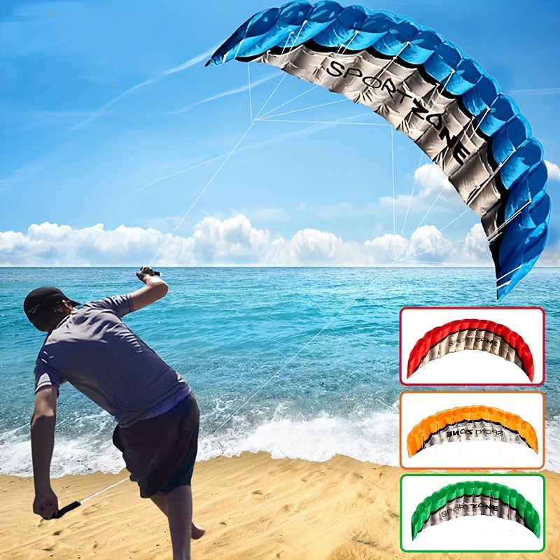  IMAGE 3D Kite Large Blue and Orange Dolphin Breeze Beach Kites  with Huge Frameless Soft Parafoil Giant,Gift for Kids,Family : Toys & Games