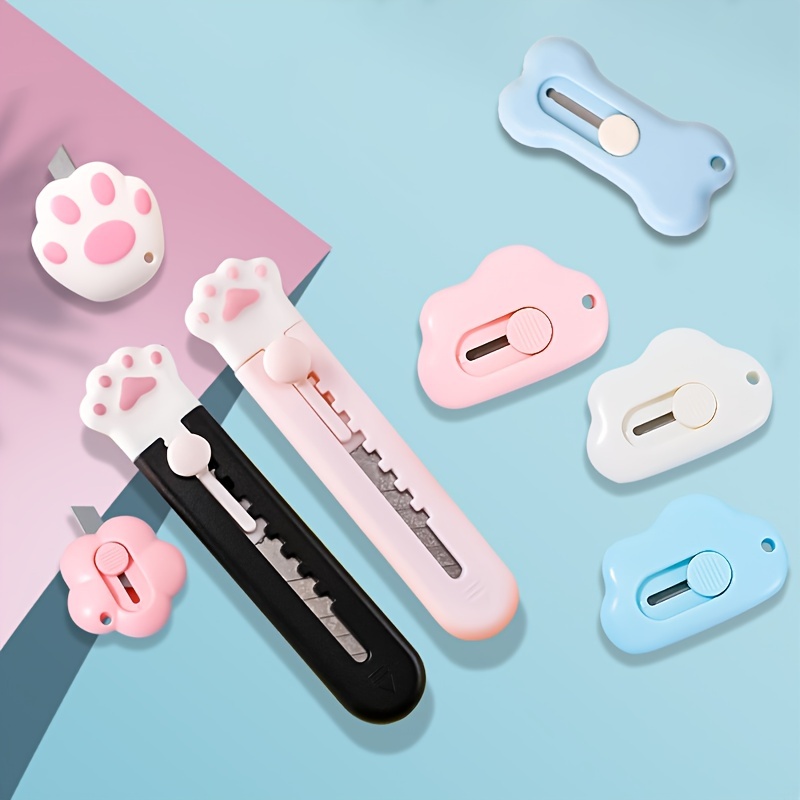 2PCS Mini Portable Utility Knife Cute Cloud Candy Color Wallpaper