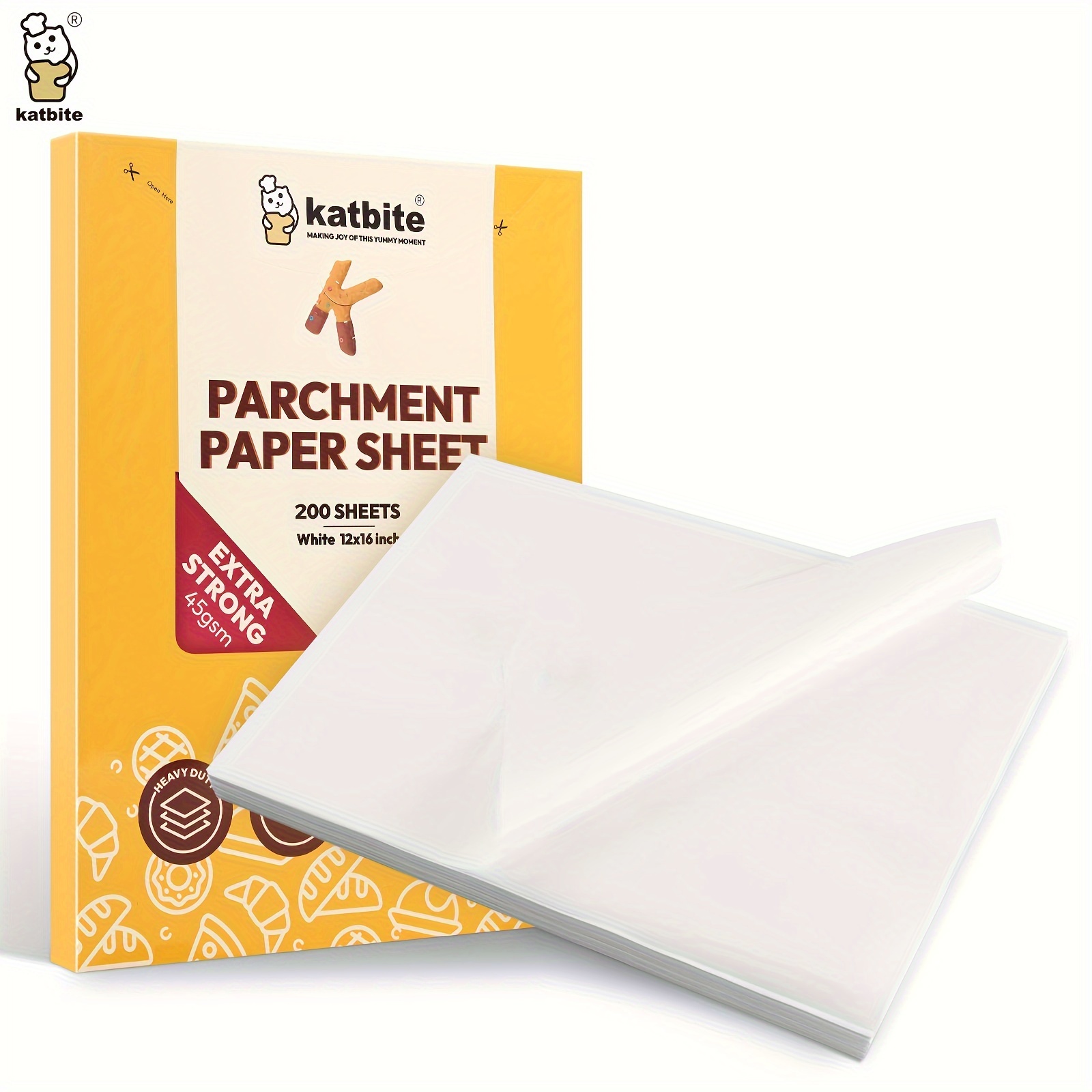 Katbite Parchment Paper, Heavy Duty 12x16 inches Baking Paper, 300