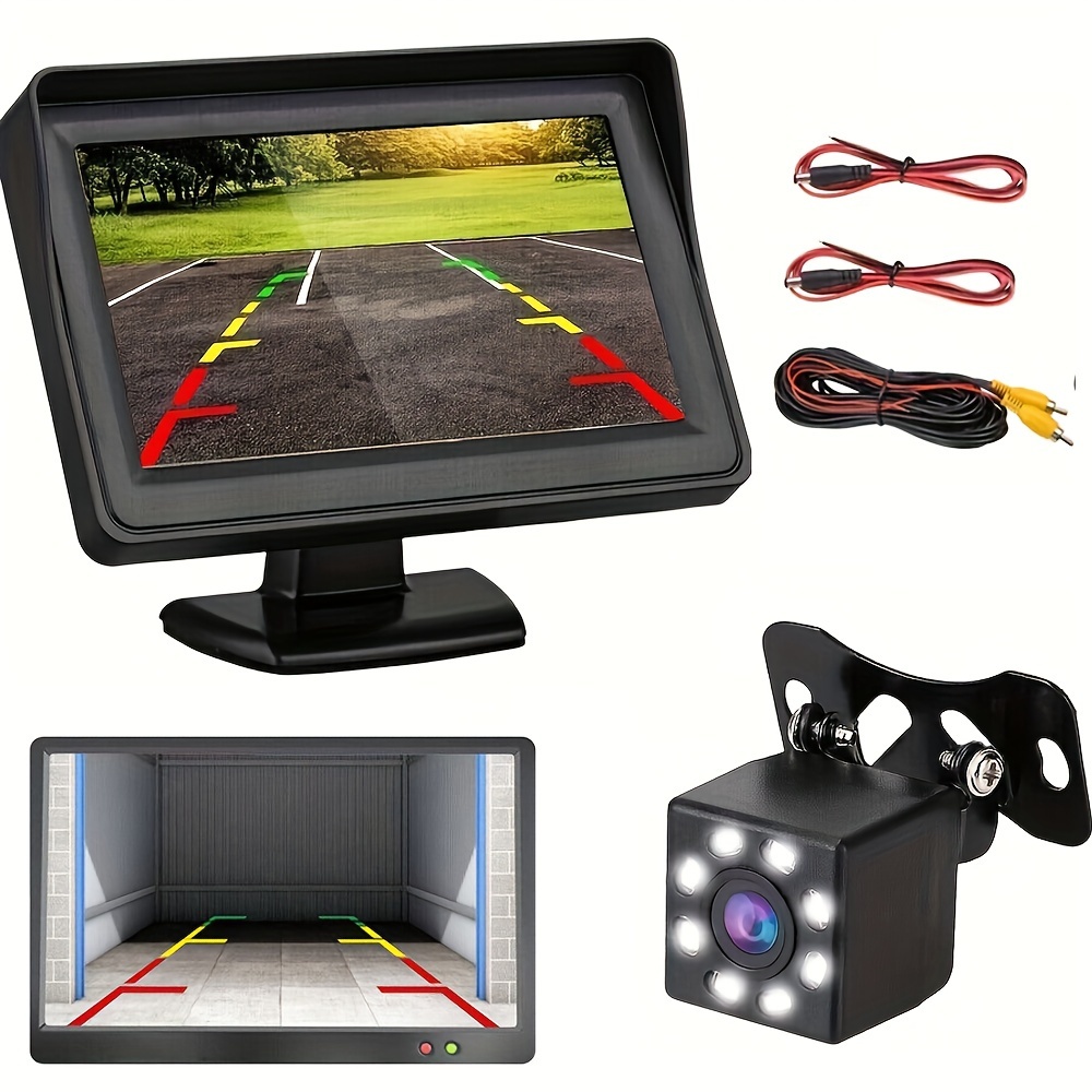 Car Mini Side/Front/Backup Camera 5 LCD Rear View Monitor Reverse Parking  Kit