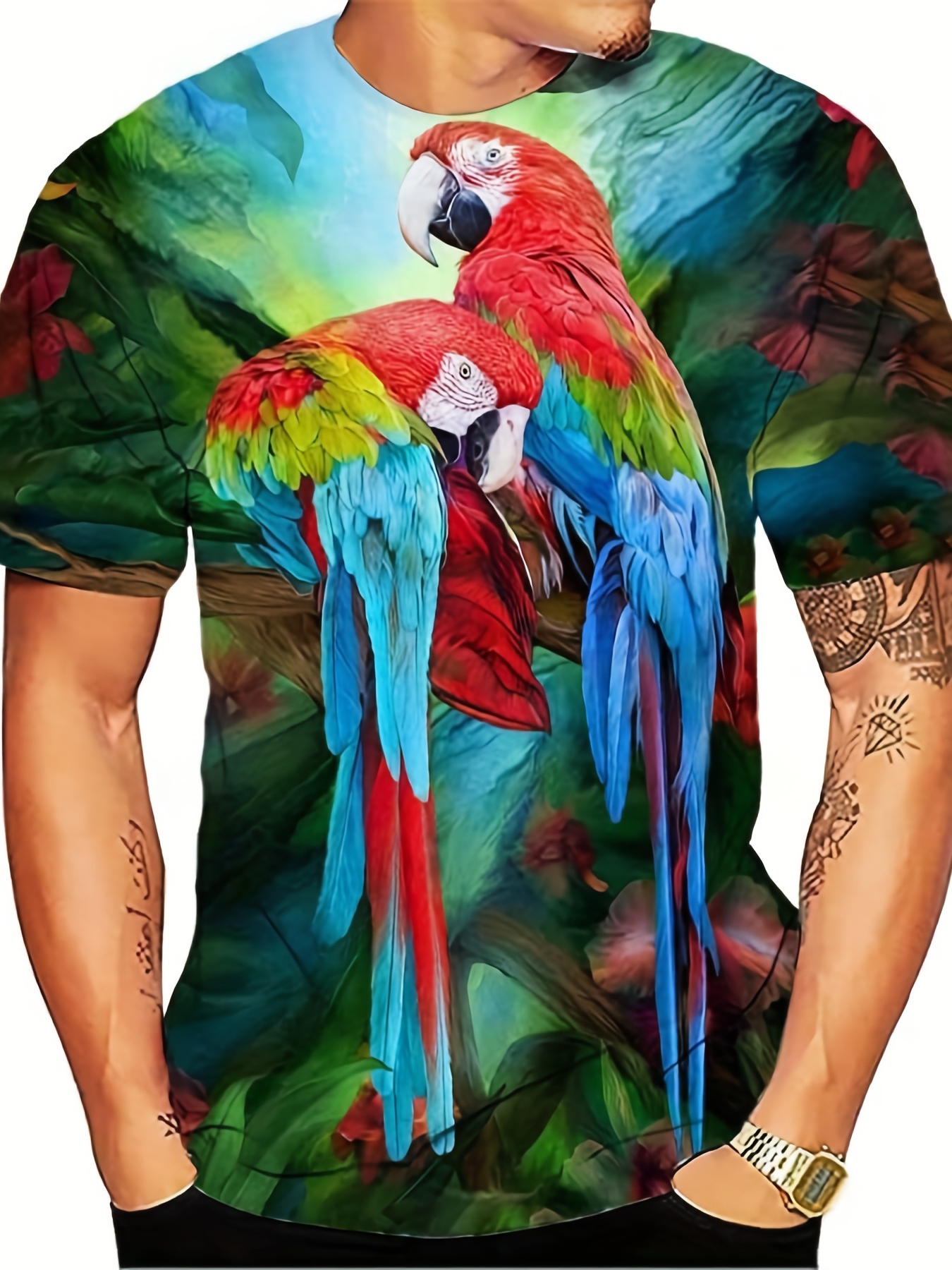 parrot colour t shirt