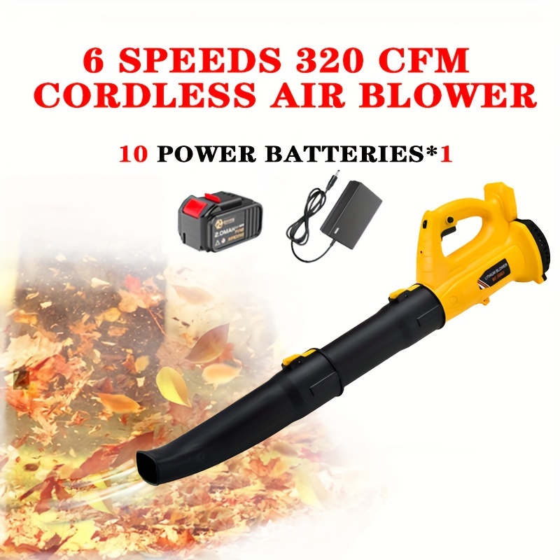 Cordless Electric Air Blower Handheld Leaf Blower Dust Collector Sweeper  Bbq Grill Fire Bellows Tools With Li-ion Battery