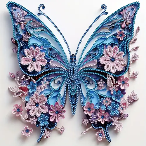 Kit spilla farfalla ricamo, kit ricamo a mano 3D, ricamo farfalla