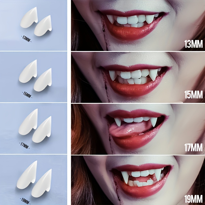White Vampire Fangs, Reusable Plastic Teeth, Kids Vampire Teeth