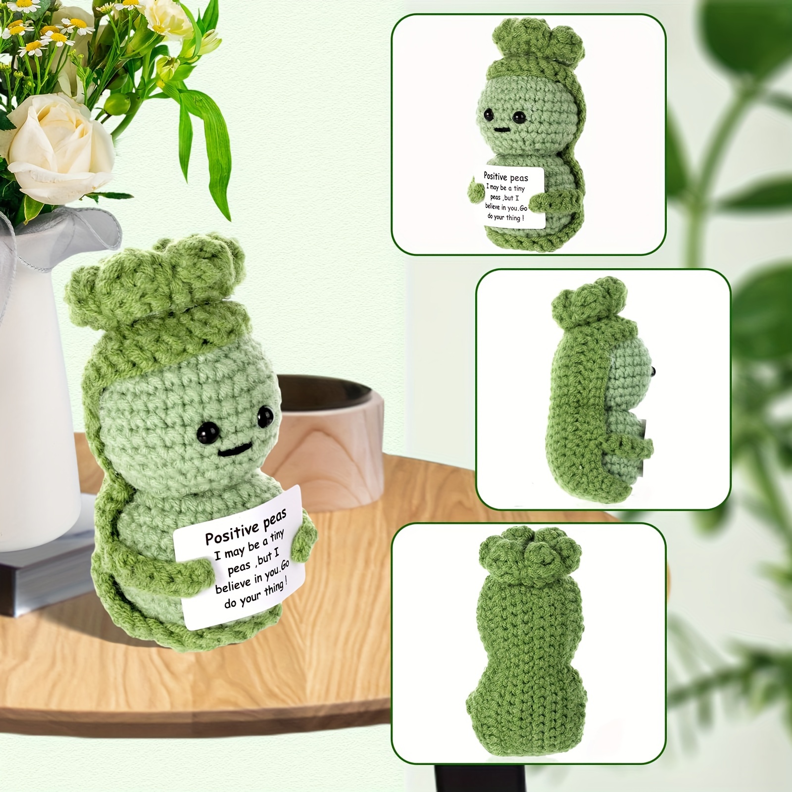 Emotional Support Pickle Green Cucumber Doll Woven Positive - Temu