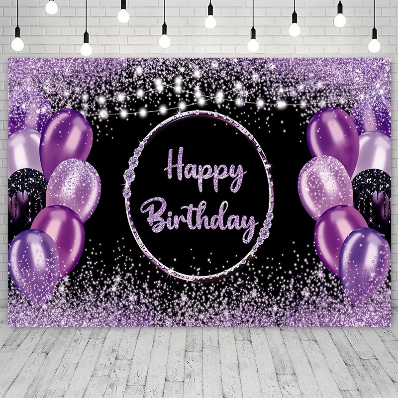 Decoraciones de fiesta de 40 cumpleaños para mujer, pancarta de feliz  cumpleaños morado y plateado, globos de látex para fiesta de cumpleaños