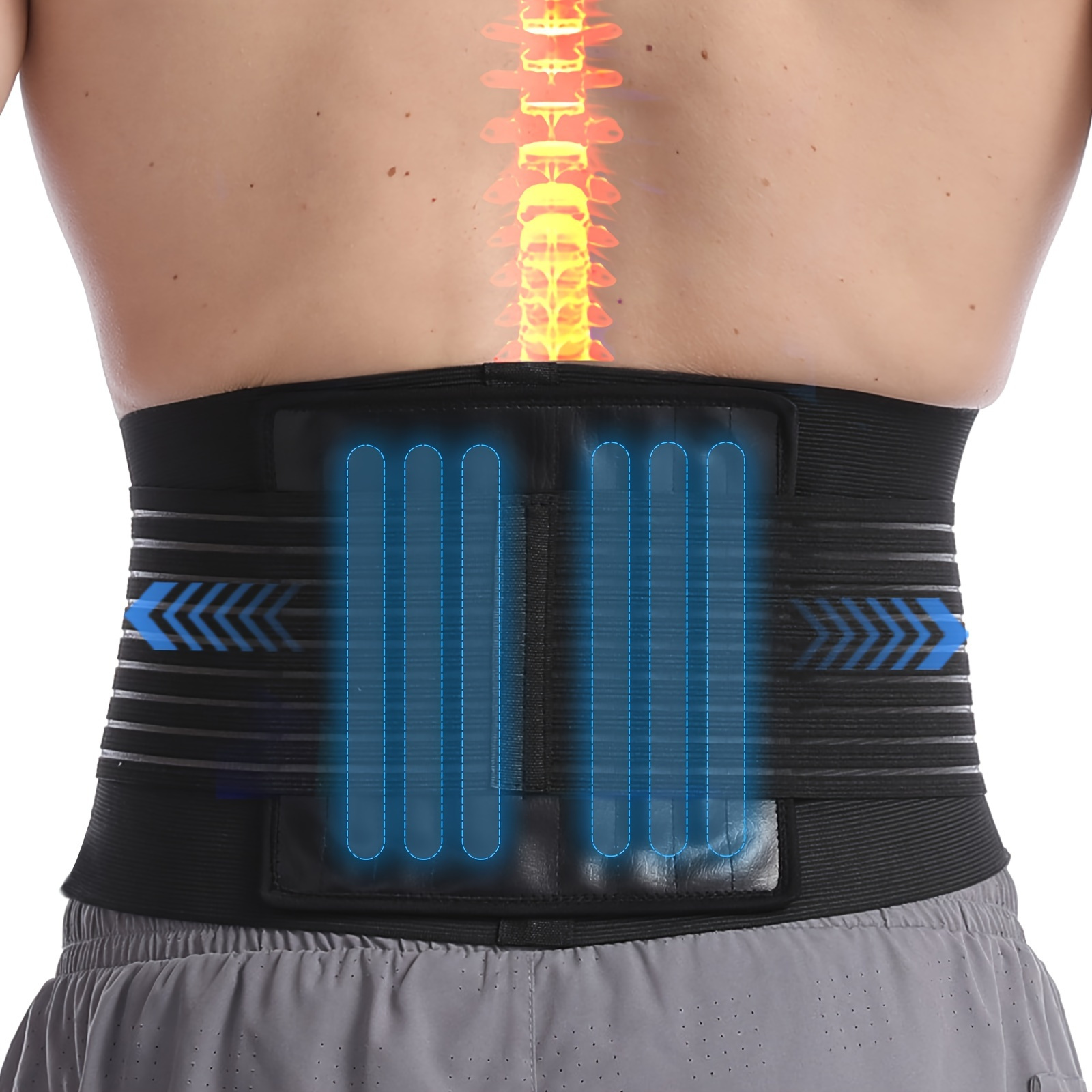 TANGIST Soporte lumbar para espalda baja – Cinturón de soporte de espalda  para aliviar el dolor de cintura, hernia de disco, ciática, escoliosis
