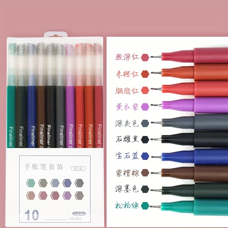 10 Colors/set 0.38mm Art Markers Watercolor Based Fineliner