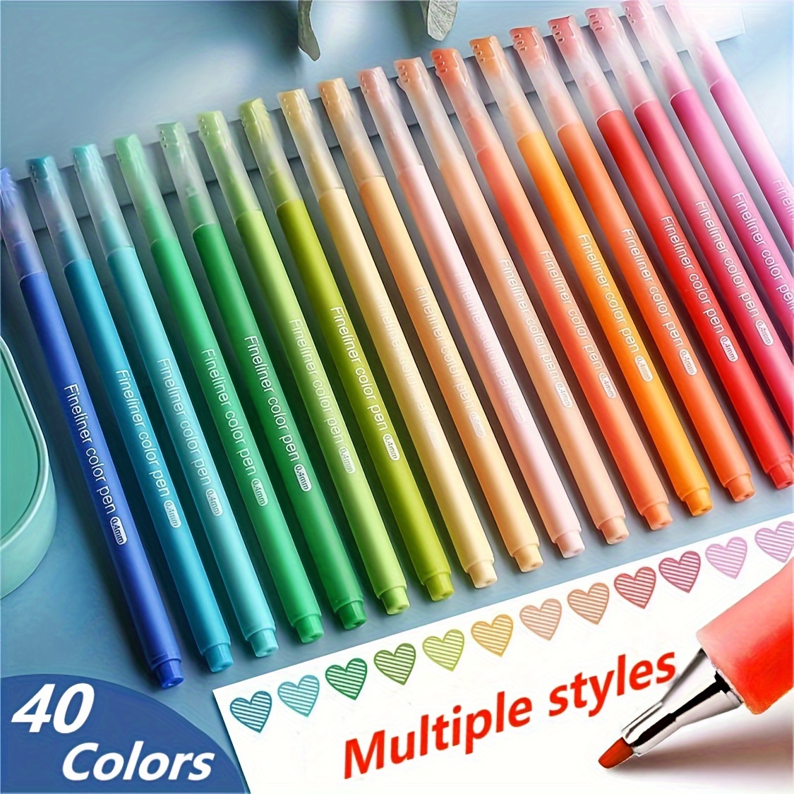 Felt Tip Pens, Caliart Felt Tip Markers Colored planner Pens Fine Point  0.7mm Colorful Pens for Journaling Note Taking Drawing Coloring Writing,  Office School Student Teacher Gifts Supplies 25 Colors 