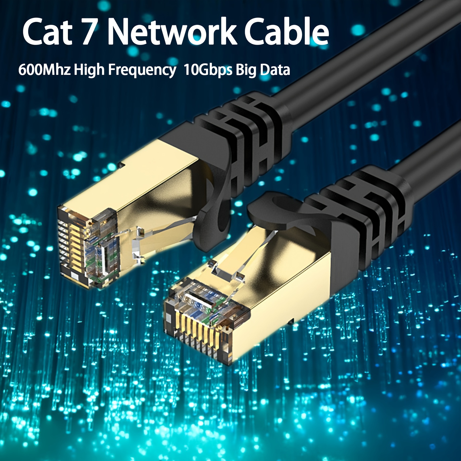 Cable Ethernet Cat 7, Cable LAN de red de Internet para PS4, Xbox, router,  módem, juego plano blindado de 10 Gigabit RJ45, para conexión a computadora