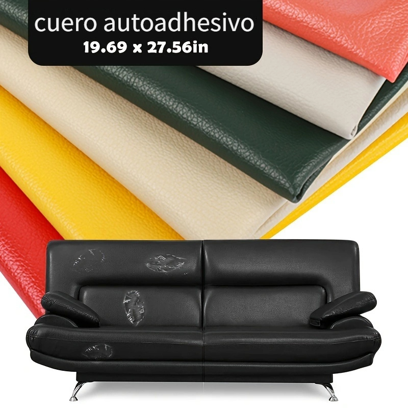  Parche de reparación de cuero grande de 54 x 19.6 pulgadas,  parches de cuero autoadhesivos para sofás, asientos de automóvil, muebles,  chaquetas de vinilo, zapatos, hojas de reparación de cuero (color 