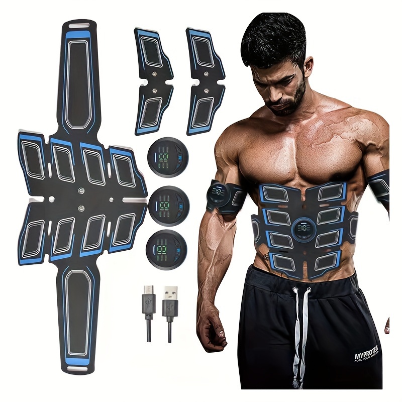 Electric Muscle Stimulator EMS Rechargeable Abdominal Exercise Fitness  Massagers