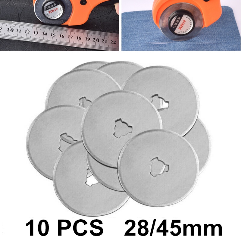 10pcs Rotary Cutter Blade 28/45mm SK5 Rotary Replacement Blades for Leather  Fabric Quilting Sewing Patchwork Tools - AliExpress