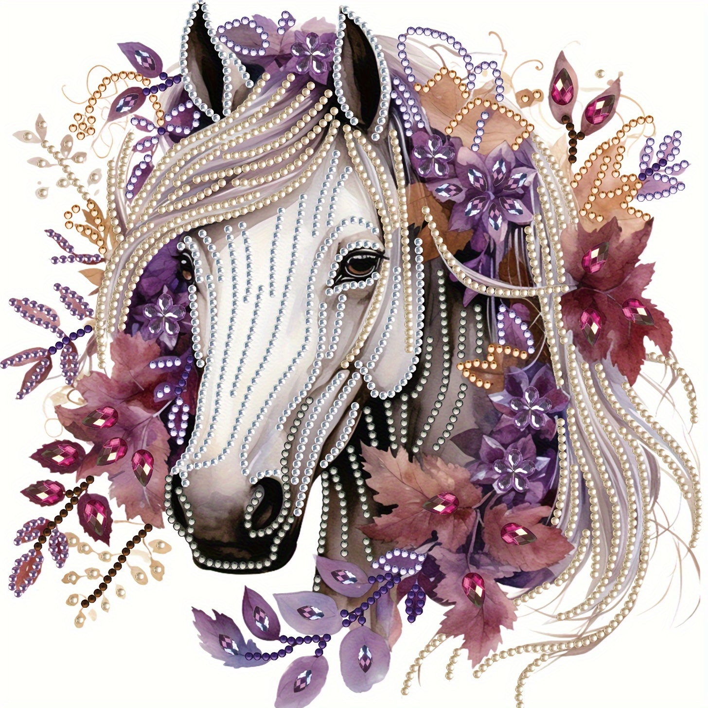 Diamond Painting White Horse Resinstones Embroidery Diamond Paint