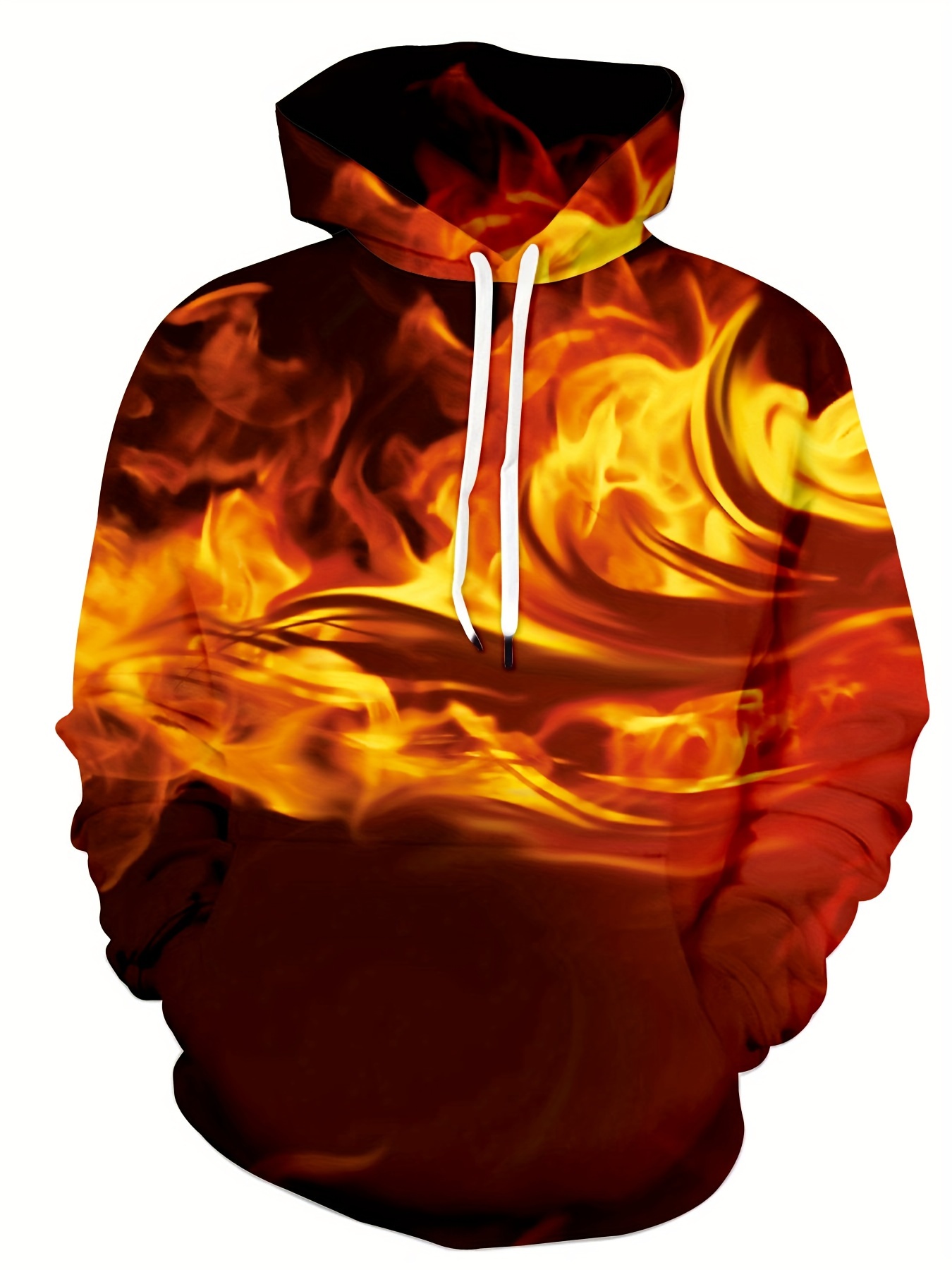 Skull Fire Print Hoodie Cool Hoodies Men Men's Casual - Temu Canada