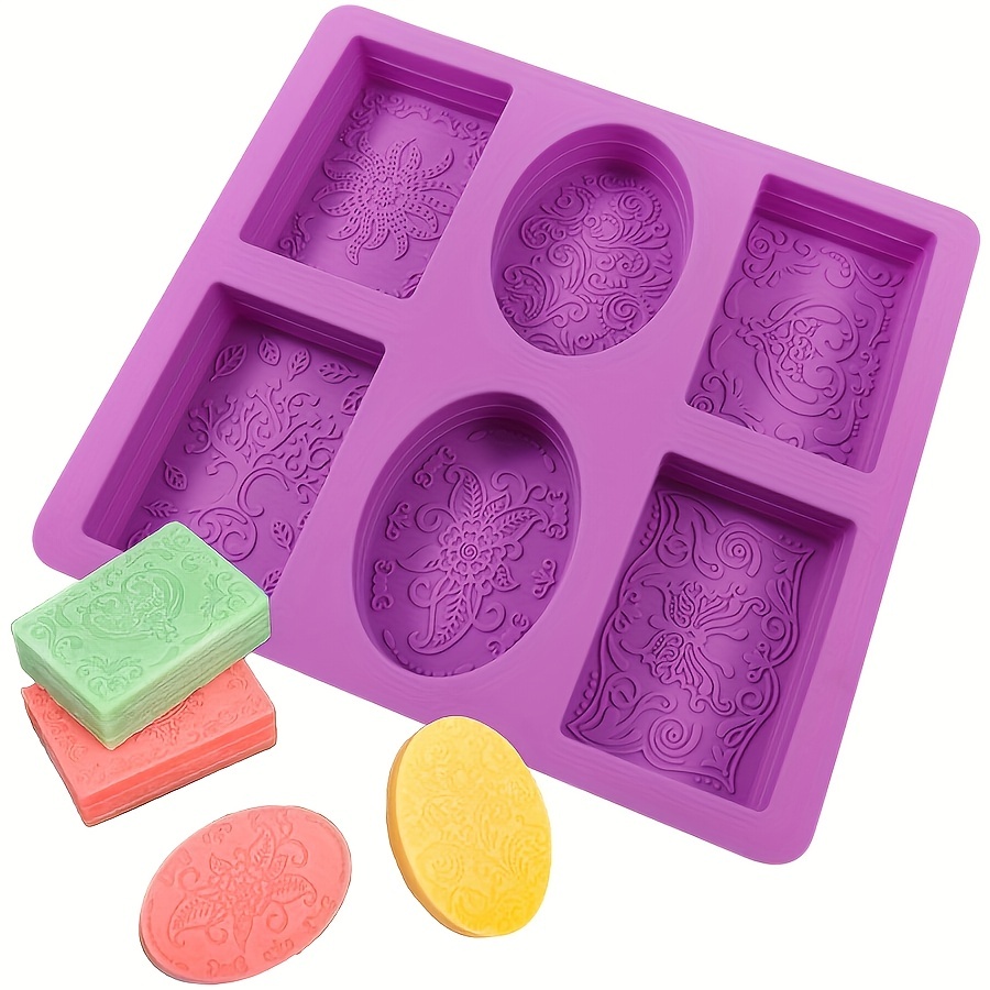 Walfos Silicone Soap Mold - Flexible Rectangular Loaf Mold Comes with Wood  Box, Stainless Steel Wavy + Straight Scraper for Soaps Making