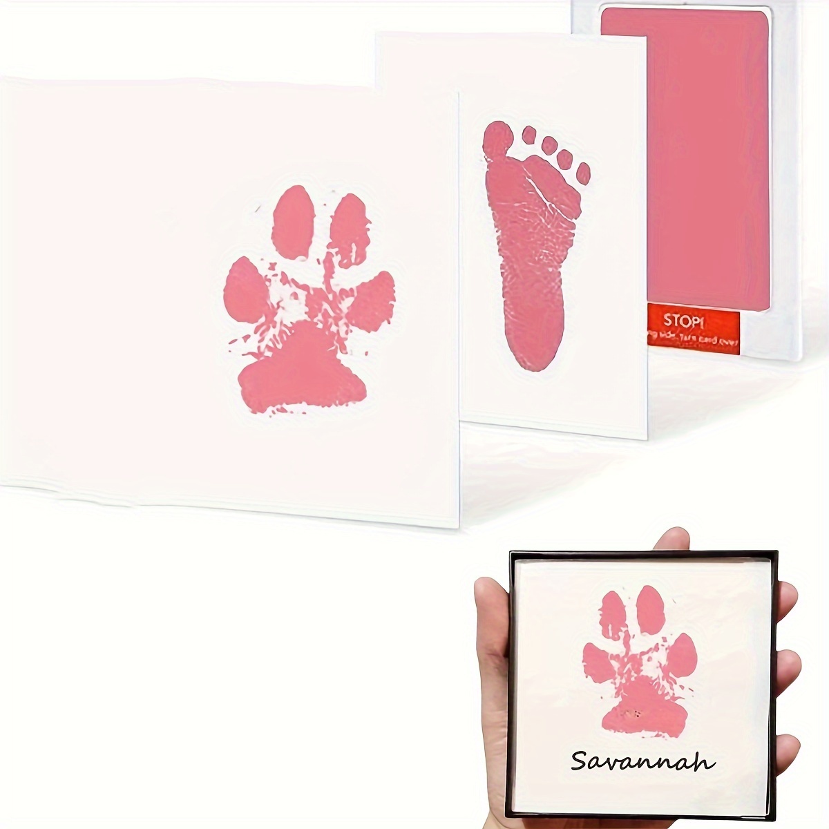 4-Pack Inkless Hand and Footprint Kit - Ink Pad for Baby Hand and  Footprints - Dog Paw Print Kit,Dog Nose Print Kit - Baby Footprint Kit,  Clean Touch