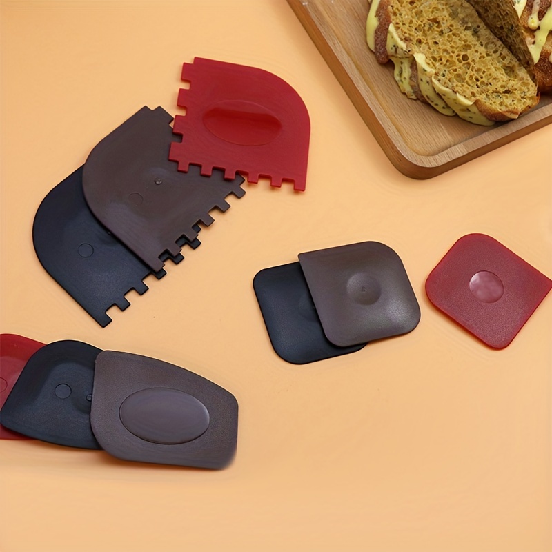 TMEDW Pan Scraper, 5 Pcs Pot Scraper, Pan Scraper Plastic, Multifunctional Scraper Tool for Kitchen, Non-Slip, Food Safe, High Heat Resistant