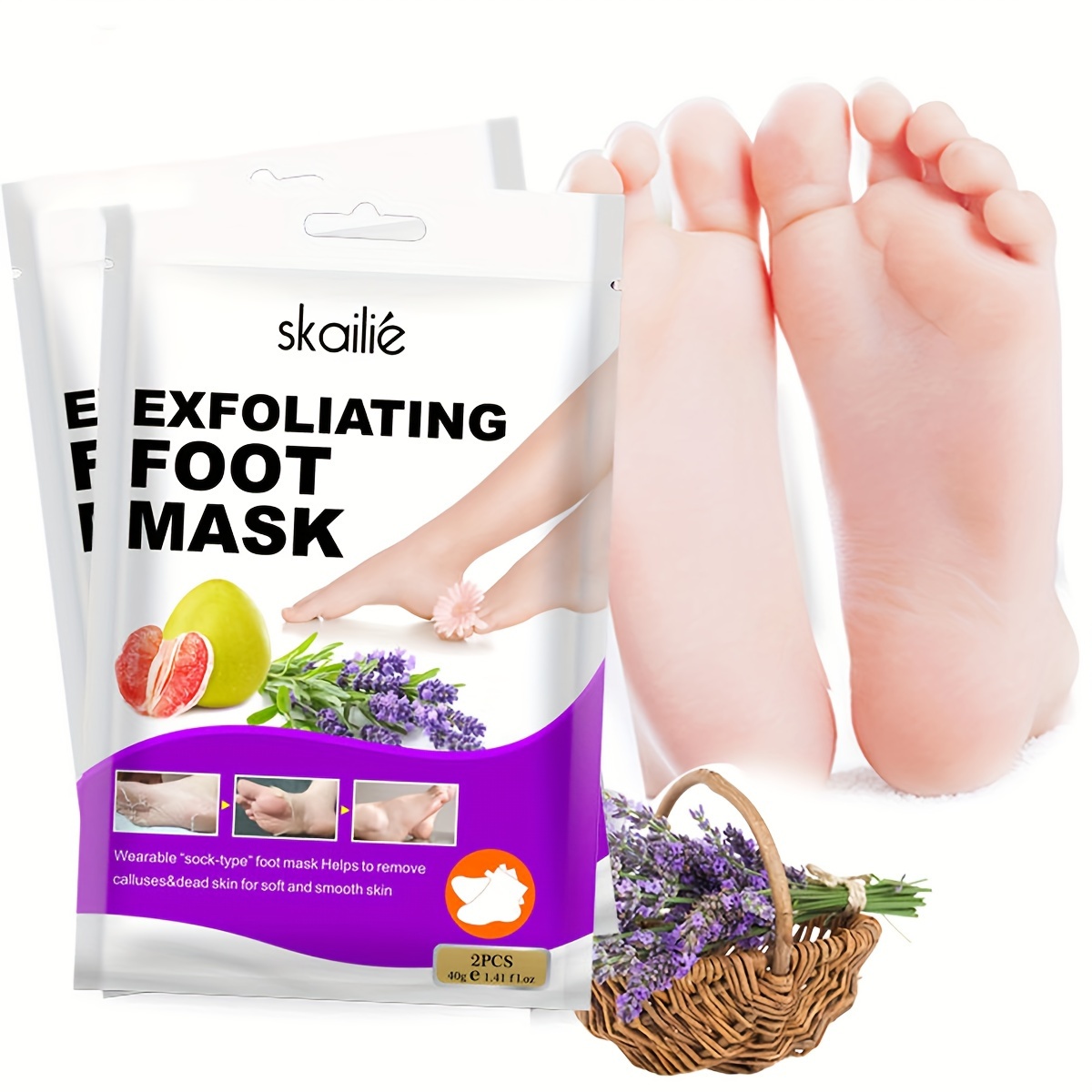 10pcs Exfoliating Peel Off Foot Mask Remove Dead Skin Callus Sock Baby Soft  Feet