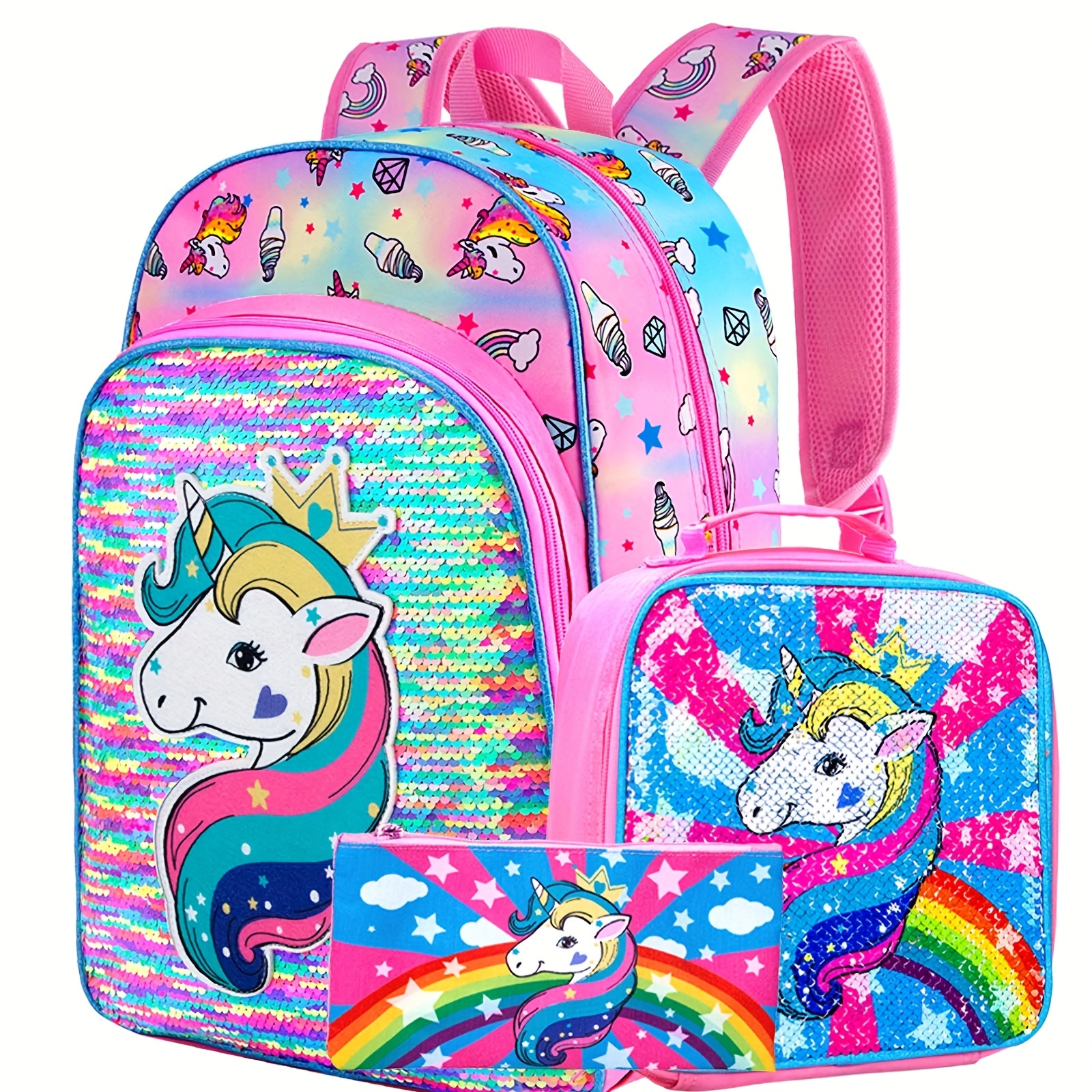 Yorki Shool - Mochila de unicornio de felpa para niñas, bolsa de viaje de  unicornio para mujer, bonita bolsa para suministros de fiesta de unicornio