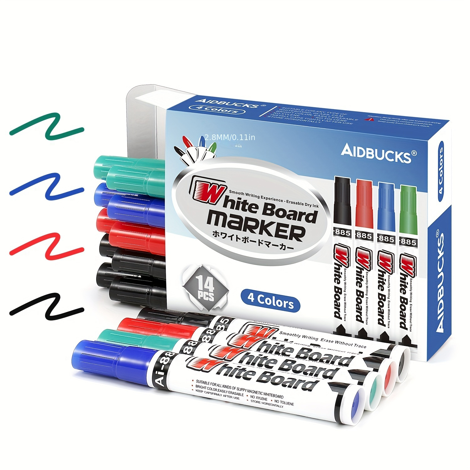 Monami Liquid Whiteboard Markers Bullet Point Set Of 4