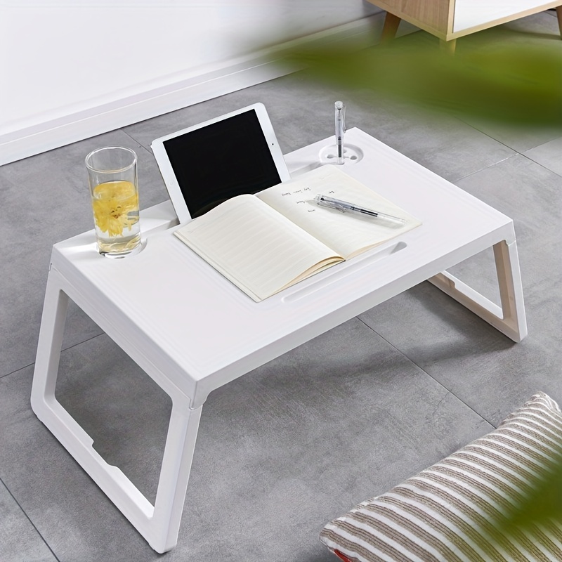  Mesa para ordenador portátil, mesa móvil, escritorio para  profesor, escritorio de pie, simple de pie, sobrecama (color: marrón) :  Productos de Oficina