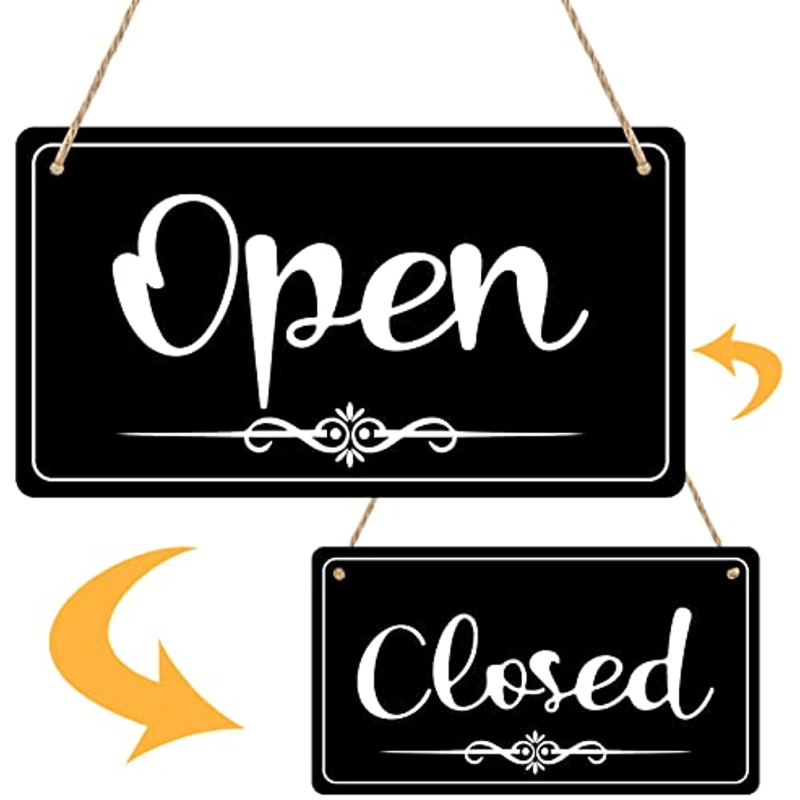 Pen Signs For Business Double Sided Open Closed Sign Business Hours Sign Hanging Business Open Sign For Business Walls Window Shop Bar Hotel