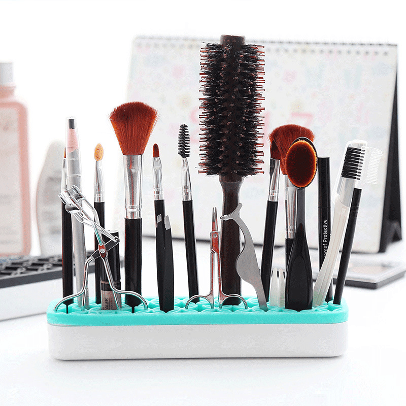 Travel Makeup Brush Holder Silicone Trendy Portable Cosmetic Face Brushes  Holder Soft and Sleek Makeup Tools Organizer - AliExpress