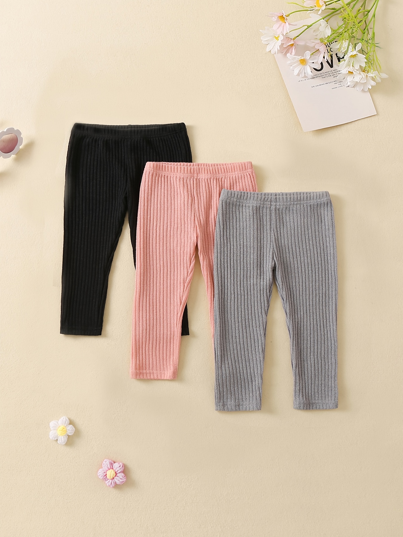 Toddler Teen Girls Solid Color Casual Preppy Trousers